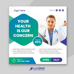 Personalised health medical social media banner vector