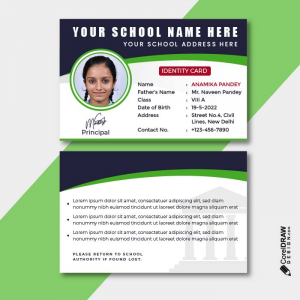 Trendy Domestic Style school student identity card vector