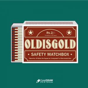 Abstract Green vintage colorful matchbox design vector