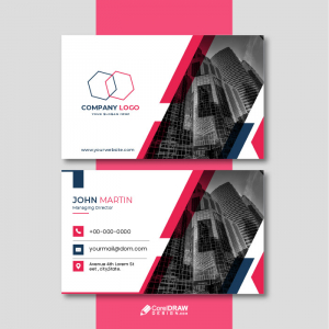 Modern Company red business card vector template