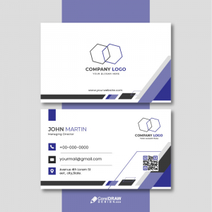 Professional company blue business card vector template