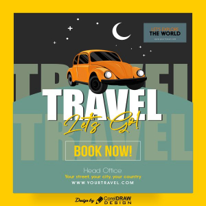 Retro Style Travel Company Booking Flyer Vector Template Design Download For Free