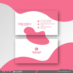 pink business card design vector template