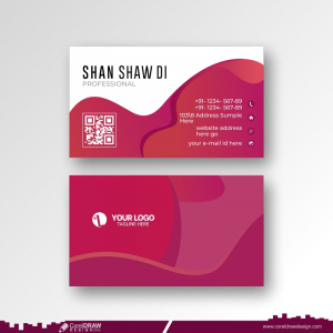 pink business card design template