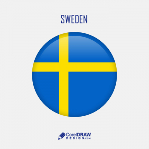 Abstract sweden national flag colorful emblem vector