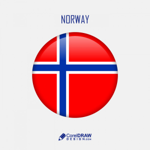 Abstract Norway national flag colorful emblem vector