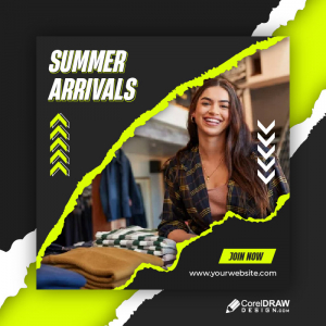 Summer arrival fashion sale duotone banner free vector