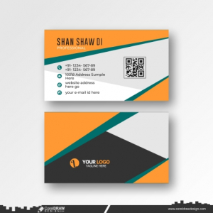 yellow &  sea green business card design template