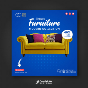 Abstract Furniture  sofa sale advertisement banner vector