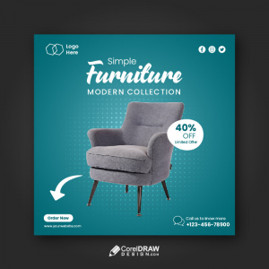 Abstract Furniture sale advertisement banner vector