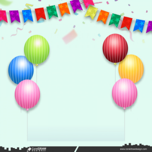 Birthday Background with balloon cdr vector