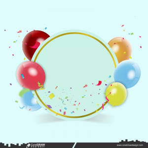 Birthday round Background with balloon cdr vector