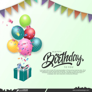 Birthday Gift & colorfull balloon cdr vector
