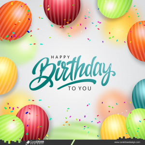 Vector Birthday Background with colorfull balloon cdr