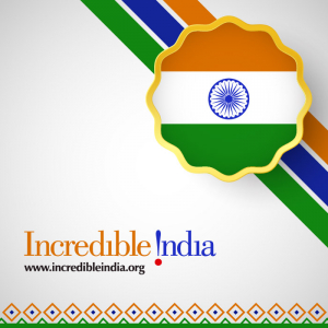 Incredible india tourism creative concept vector flag cdr