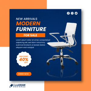 Abstract furniture sale banner vector template