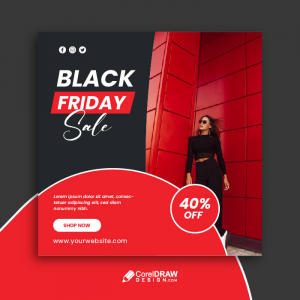 Corporate black friday discount sale banner vector