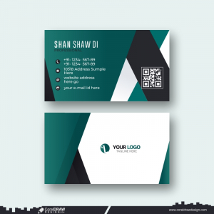 corporate business card design cdr sea green