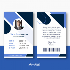 Professional Corporate office duo colors idcard free vector