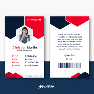 Corporate office duo colors idcard free vector