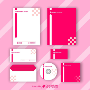 pink corporate identity set poster vector design downlaod for free