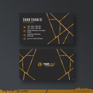 golden business card design cdr