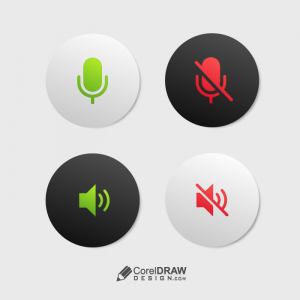 Abstract minimal mic and speaker button vector