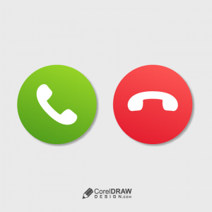 Abstract call answer and abort icon button vector