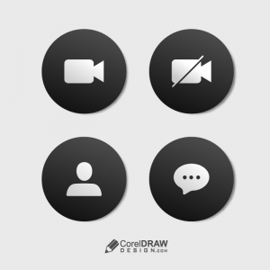 Abstract minimal video call and contact button vector