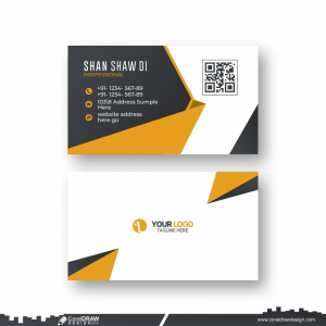 yellow & black business card design cdr