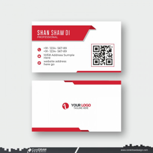 red business card design cdr
