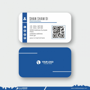 blue simple business card design cdr