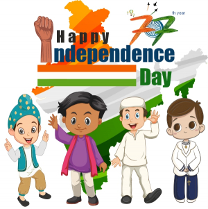 Happy Independence Day Celebration With All religious Child Vector Design Download For Free