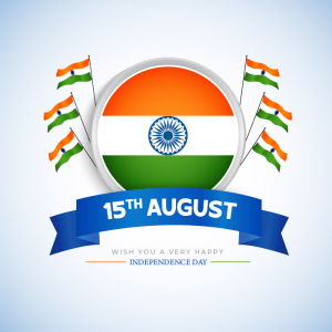 Happy Independence day Emblem tricolor flag vector