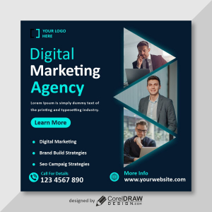 digital marketing agency poster vector design for free