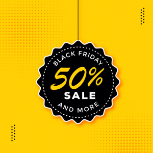 Yellow Abstract black friday sale label vector