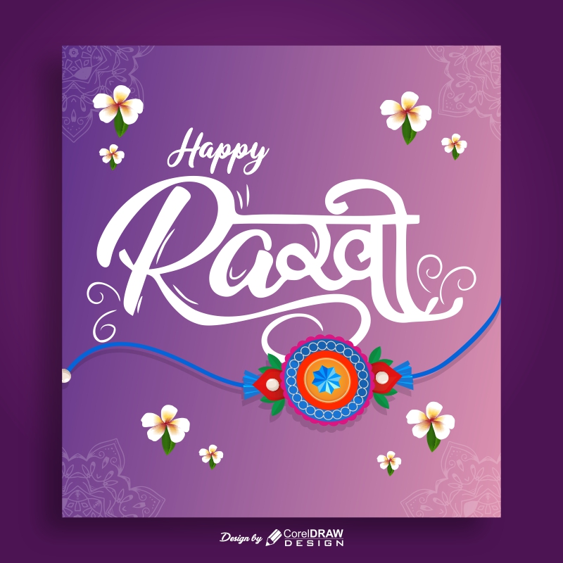 Happy Rakhi With Morden Hindi Text And English Greeting Abstract Vector Design Download For Free