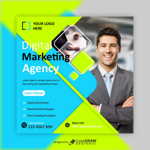 digital marketing agency template vector design download free