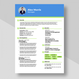 Abstract Corporate resume template vector