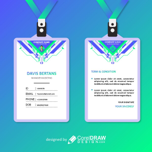 ID card template poster vector design download