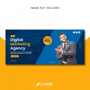 Corporate digital marketing agency promotion banner vector