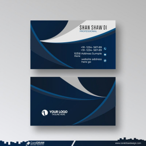 blue business card stylish design cdr