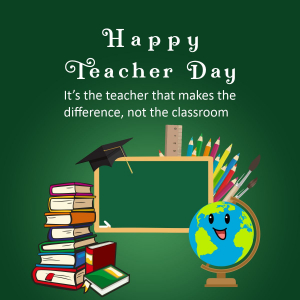 Happy Teacher day poster vector design download for free