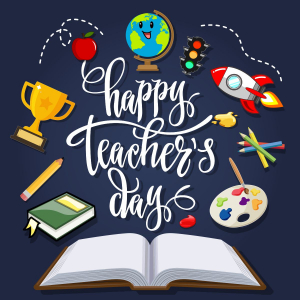 Happy Teacher day poster vector design download free