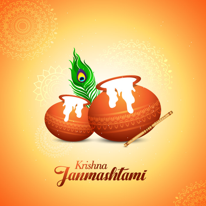 Krishna Birthday janmastami festival free creative vector
