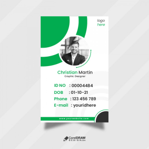 Premium green vector abstract id cards template cards