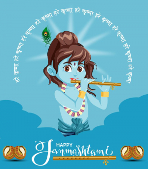Shree Krishna Creative Greeting For insta Post And Whatsapp Status Vector Design Download For Free With Cdr File