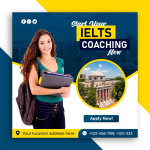 Best ielts coaching education banner vector free