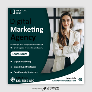 digital marketing agency template vector design download