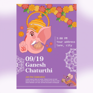 Ganesh Chaturthi Welcome Invitation Card Vector Design Download For Free With Cdr FIle 2023